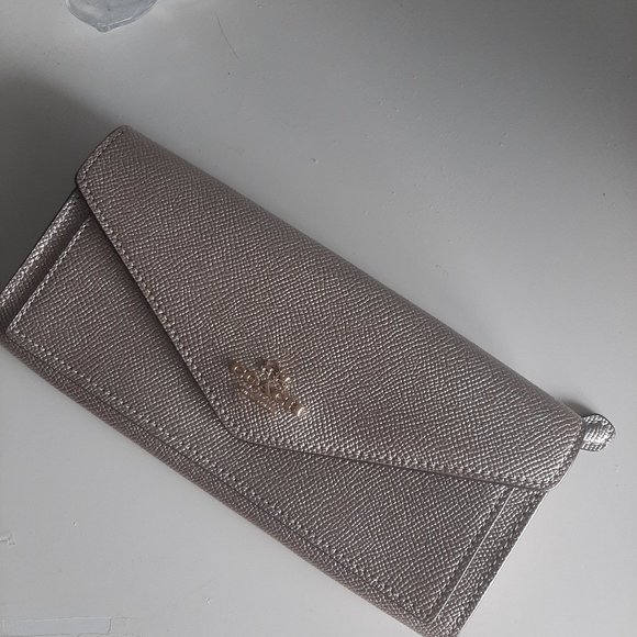Metallic Gold Coach Wallet - Picture 1 of 3